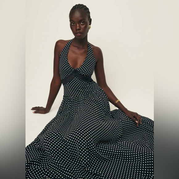Reformation | Dresses | Reformation New Amaris Dress In Caviar Dot ...